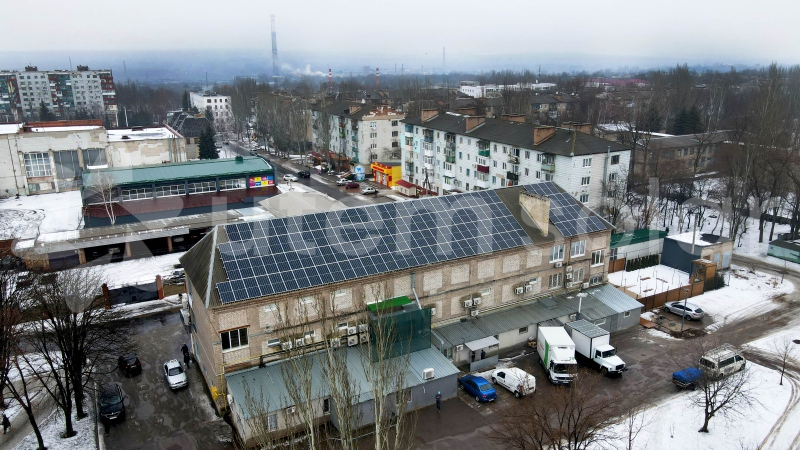 Солнечная станция 50 кВт для торгово-офисного центра в г. Константиновка, Донецкая область